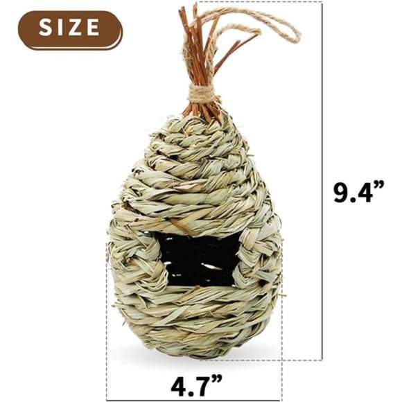Gute Hummingbird Houses for Outside Hanging, Natural Grass Hanging Bird Hut - Picture 5 of 7